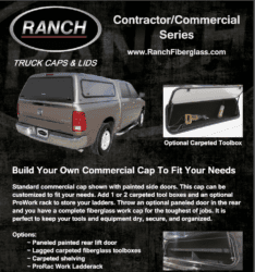 Venturous Magnum Series Fiberglass Work Truck Cap