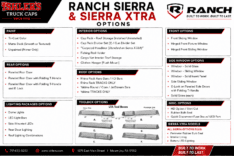 Ranch/Venturous Sierra Series Fiberglass Truck Cap SALE! $2499.00/Installed!  INCLUDES a FREE Fold-down front sliding window. Now until  8/31/26!
